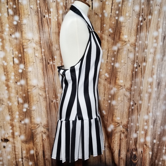 Leg Avenue Referee #69 Costume Halloween Women's M/L Zip-Up Halter Top Dress - Picture 5 of 10